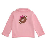 Pink Girls Football Rollneck Sweater