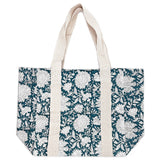 Anju Jewelry - Handcrafted Canvas Bag with Block-Printed Verdant Bloom