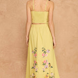Strut & Bolt - Embroidered Floral Lace Detail Top Skirt Set