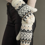 Panache Apparel Co. - Ivory, Gray & Tan Winter Pattern Mittens
