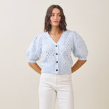 Able - AT2930 Whipstitch diamond half sleeve cardigan