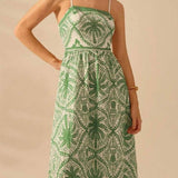 Rosa Clothing - Cascais Bohemia Tropical palm strappy sundress