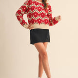 &MERCI - FUZZY TEXTURE FLORAL SWEATER MSW11198
