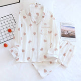 Rosa Clothing - Valentine'S Day Heart Print Pajama Two-Piece Set