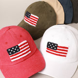 Fashion City - American Flag Chenille Patch Baseball Cap