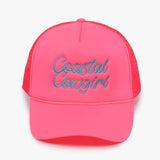 David And Young - WESTERN Coastal Cowgirl Embroidery Mesh Back Trucker