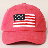 Fashion City - American Flag Chenille Patch Baseball Cap