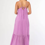 Lovestitch - Striped Scoop Neck Ruffle Hem Maxi Dress