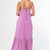 Lovestitch - Striped Scoop Neck Ruffle Hem Maxi Dress