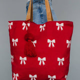 Panache Apparel Co. - Red & White Bow Tote