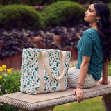 Anju Jewelry - Block Printed Canvas Tote - Teal Mermaids