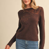 &MERCI - FLORAL EMBROIDERY LONG SLEEVE SWEATER MSW11376