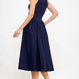Strut & Bolt - Knit Contrast Poplin Long Dress