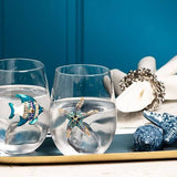 Abbott - Stemless Wine Glass with Jewel Starfish-4.5"H(16oz)