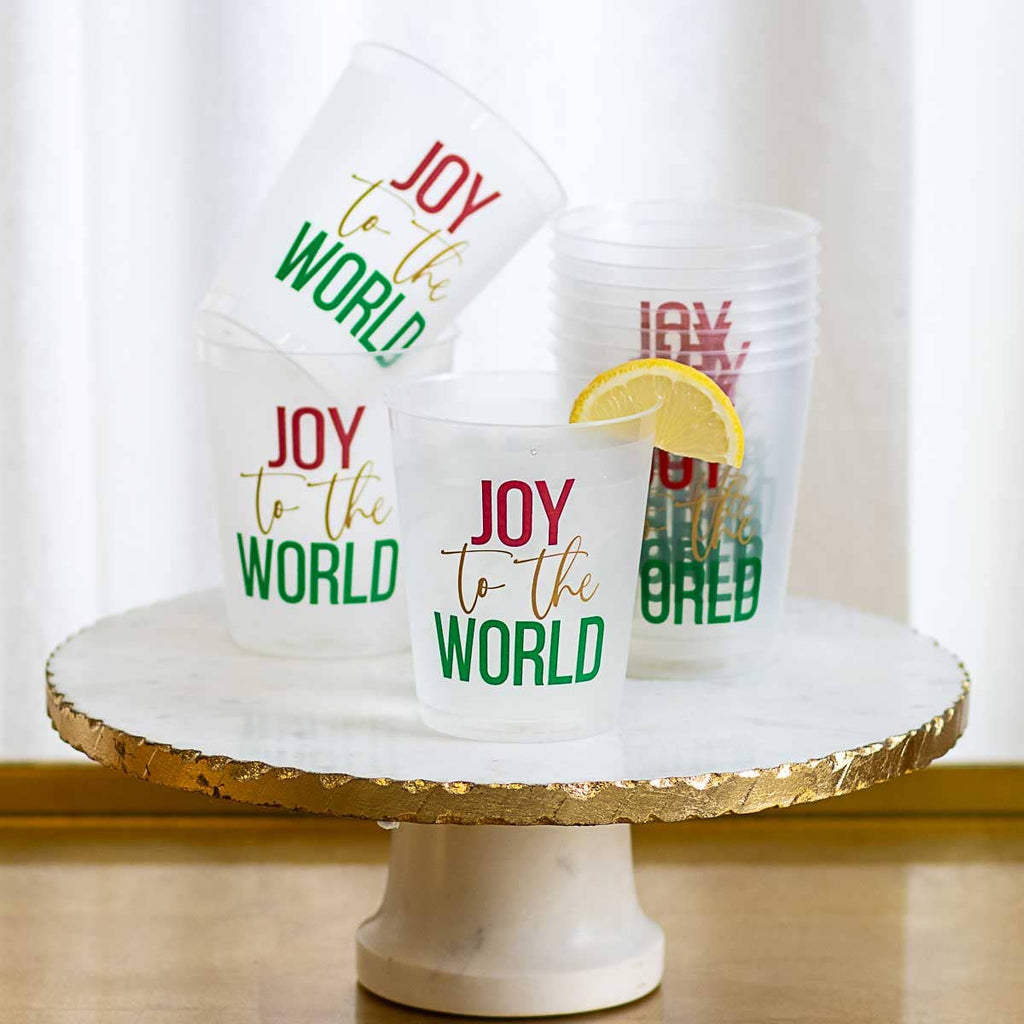 The Royal Standard - Joy to the World Party Cups   Frosted/Red/Green   16oz.