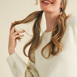 &MERCI - FLORAL KNIT PUFF SLEEVE SWEATER MSW10912