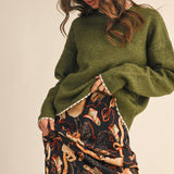 &MERCI - CONTRAST KNIT SCALLOPED EDGE SWEATER MSW11114