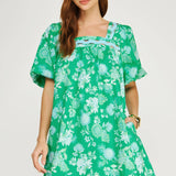 Strut & Bolt - Botanical Garden Ric-Rac Puff Sleeve Mini Dress