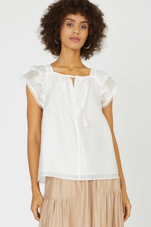 BACK CUT-OUT DETAIL SQUARED NECK BLOUSE