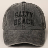 Fashion City - Salty Beach Text Embroidery Baseball Cap
