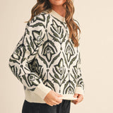&MERCI - FLORAL PATTERN KNIT SWEATER MSW11095