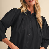 &MERCI - PUFF SLEEVE BUTTON DOWN TOP MTP5145