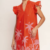 FLYING TOMATO - A printed woven mini dress - ID23342