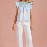 Strut & Bolt - Stripe Color Smocking Detail Top