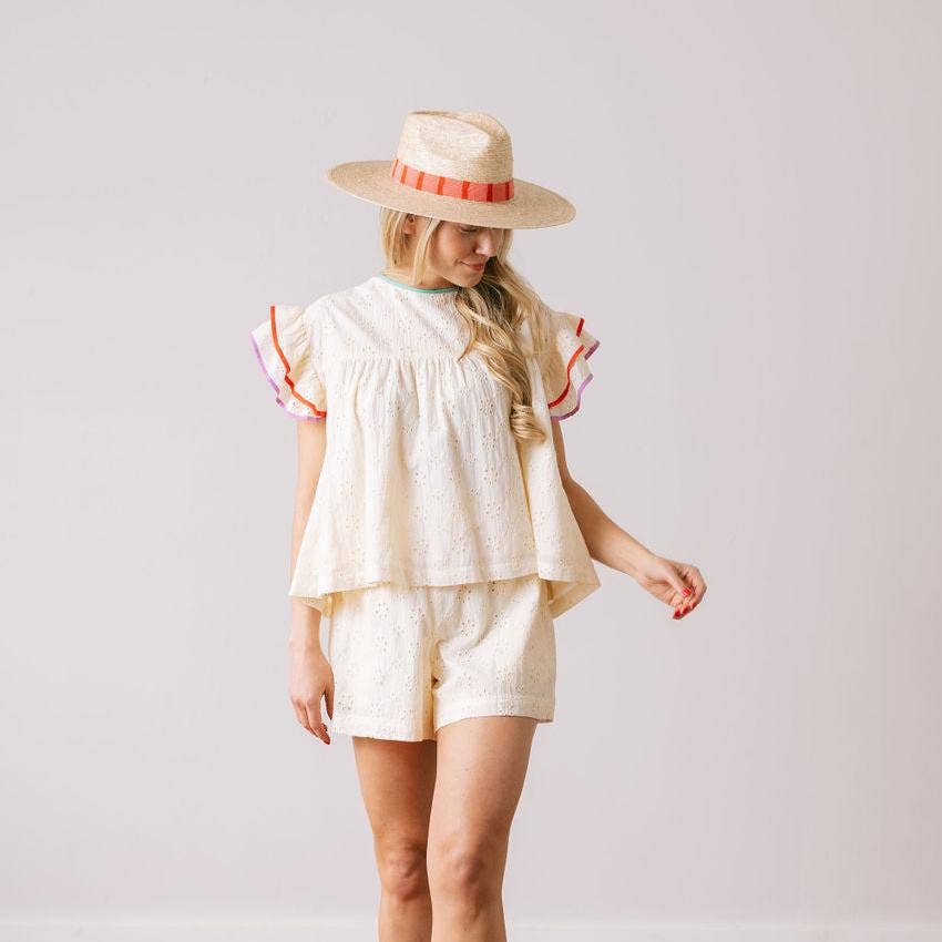 Sunshine Tienda - Ivory Eyelet Lottie Top