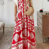 Rosa Clothing - Resort Style Sea Creature Print Slip Dress