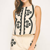 Strut & Bolt - Contrast Embroidery Vest Top