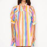 Meet me in Santorini - Sirena Stripe Short Dress