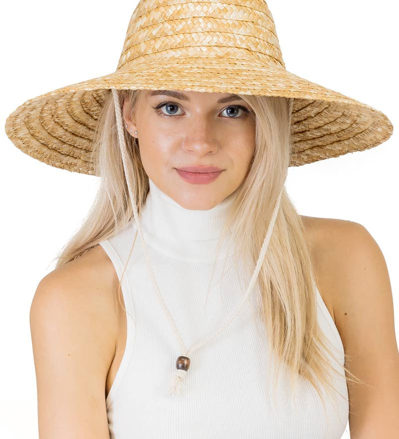Cattleman Crown Dome Wheat Straw Lifeguard Hat