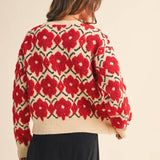 &MERCI - FUZZY TEXTURE FLORAL SWEATER MSW11198