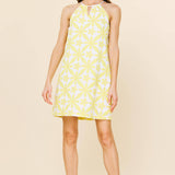 SKIES ARE BLUE - Embroidered Halter Mini Dress