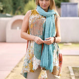 Dolma - Stone Washed Cotton Scarf Turquoise