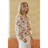 IVE - Whispering Garden Ruffle Trimmed Poet Blouse