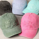 Fashion City - Salty Beach Text Embroidery Baseball Cap