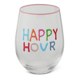 Core Home - 17.5oz Emboss HP Stemless Wine - Happy Hour