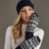 Panache Apparel Co. - Dk. Navy & White Patterned Mittens