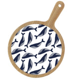 Boston International - Navy Whale Bamboo & Ceramic Cheese Board