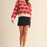 &MERCI - FUZZY TEXTURE FLORAL SWEATER MSW11198