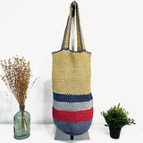 Anju Jewelry - Zhuri Bag - Large Raffia Tote - Blue Tones