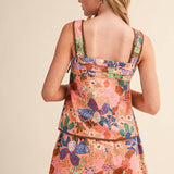 &MERCI - EXCLUSIVE FLORAL PRT TIE SHOULDER TOP SHORTS SET MPST4660