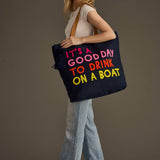 Panache Apparel Co. - Navy Drink On A Boat Tote