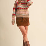 &MERCI - GEOMETRIC HEART DESIGN SWEATER PULLOVER MSW11478