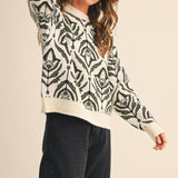&MERCI - FLORAL PATTERN KNIT SWEATER MSW11095