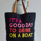 Panache Apparel Co. - Navy Drink On A Boat Tote