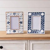 Audrey's Home & Gift - Photo Frames - Blue Floral Inlay 5X7 (Pk/04 Ast)