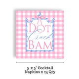 Fabuplates - Mahjong Pink Plaid 24ct Cocktail Napkin Separates (3ply)
